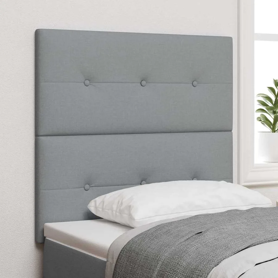Tête de lit LED avec bandes LED Gris clair 90 cm tissu