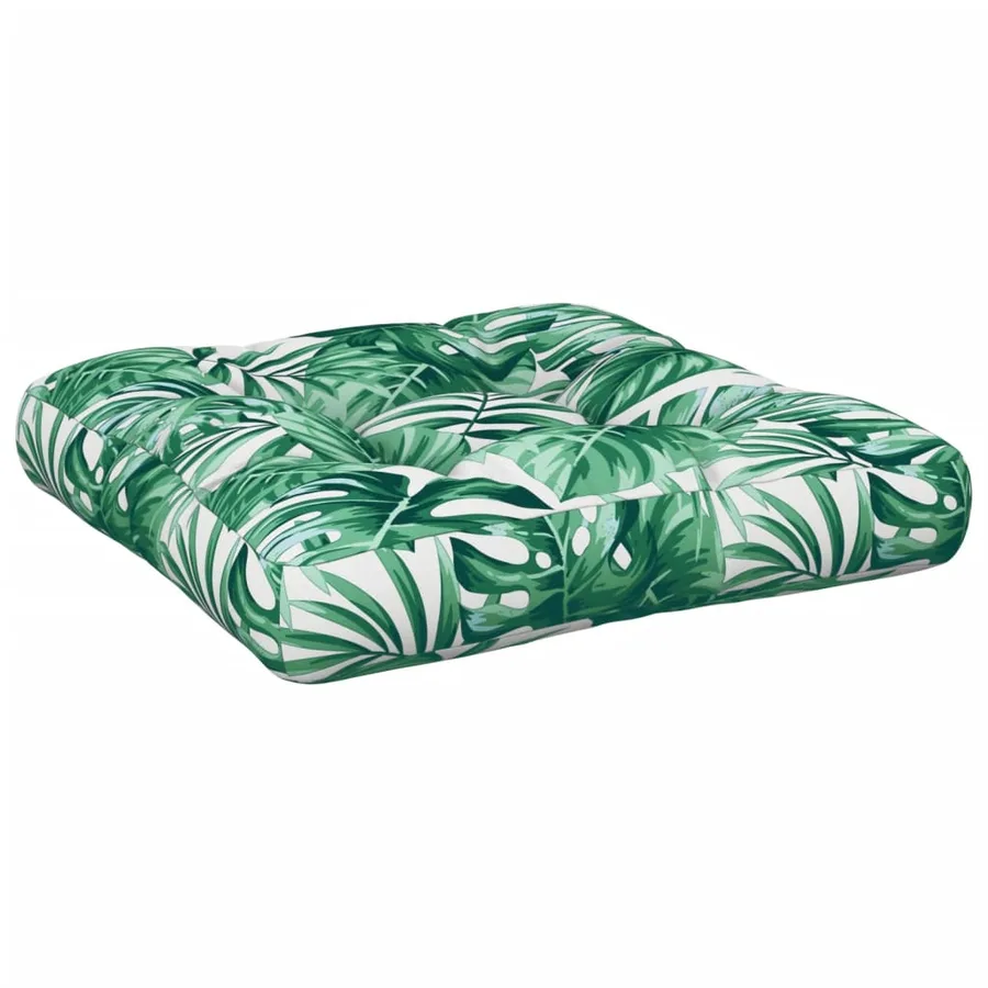 Coussin de palette motif de feuilles 60x60x12 cm tissu - 2