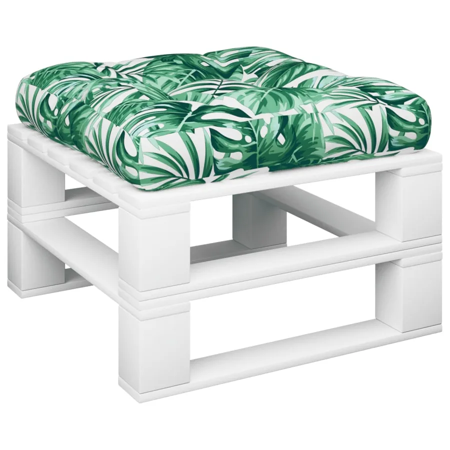 Coussin de palette motif de feuilles 60x60x12 cm tissu - 3