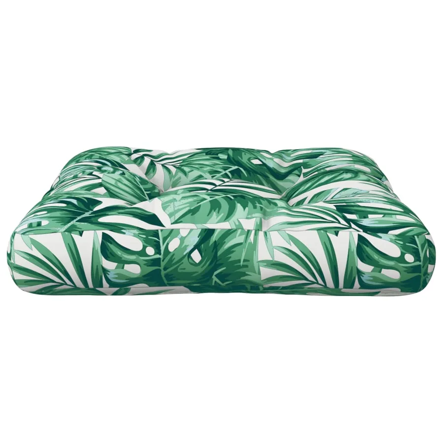 Coussin de palette motif de feuilles 60x60x12 cm tissu - 4