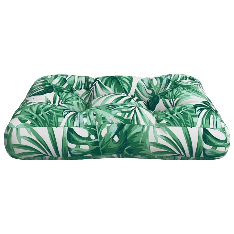 Coussin de palette motif de feuilles 60x60x12 cm tissu - 5