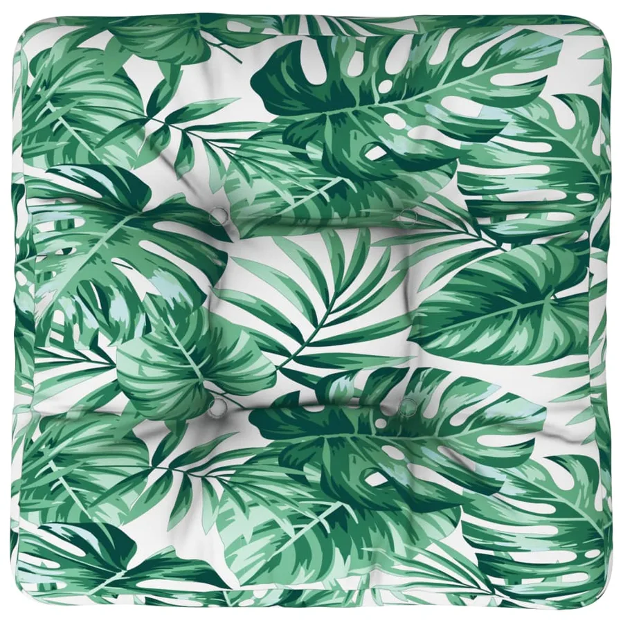 Coussin de palette motif de feuilles 60x60x12 cm tissu - 6