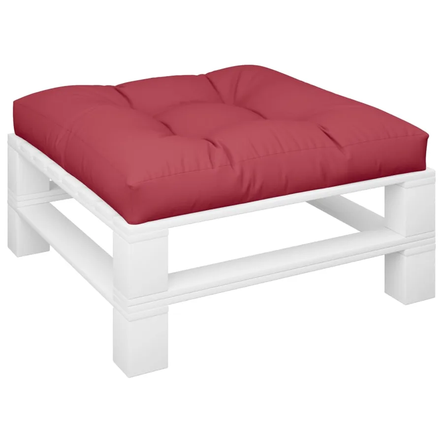 Coussin de palette rouge bordeaux 70x70x12 cm tissu - 3