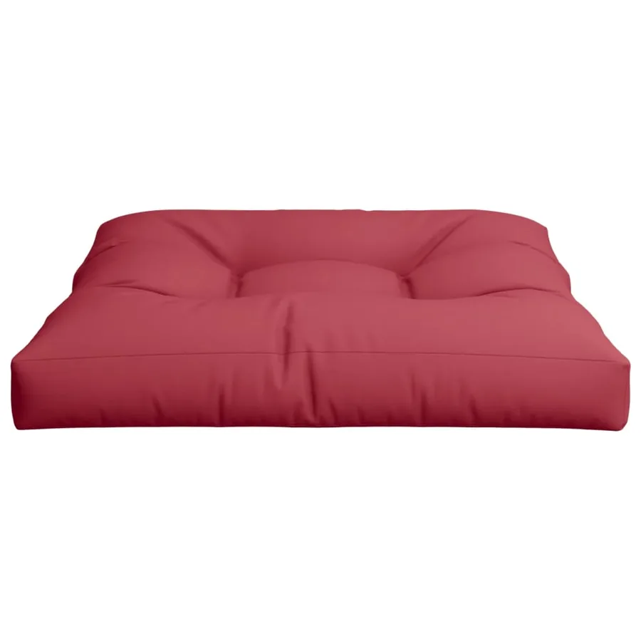 Coussin de palette rouge bordeaux 70x70x12 cm tissu - 5