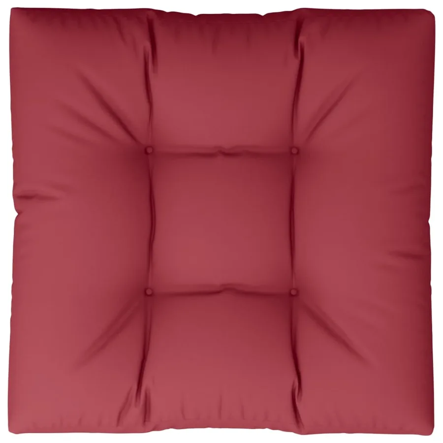 Coussin de palette rouge bordeaux 70x70x12 cm tissu - 6
