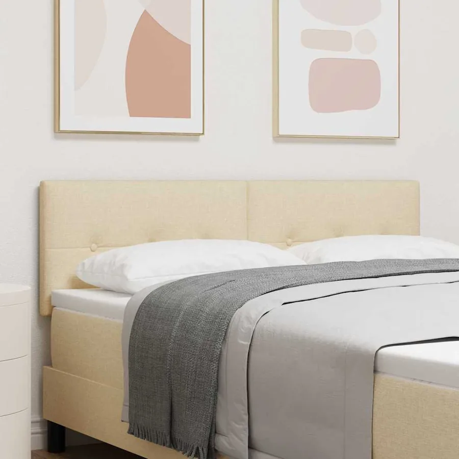 Tête de lit réglable en hauteur Crème 160 cm tissu