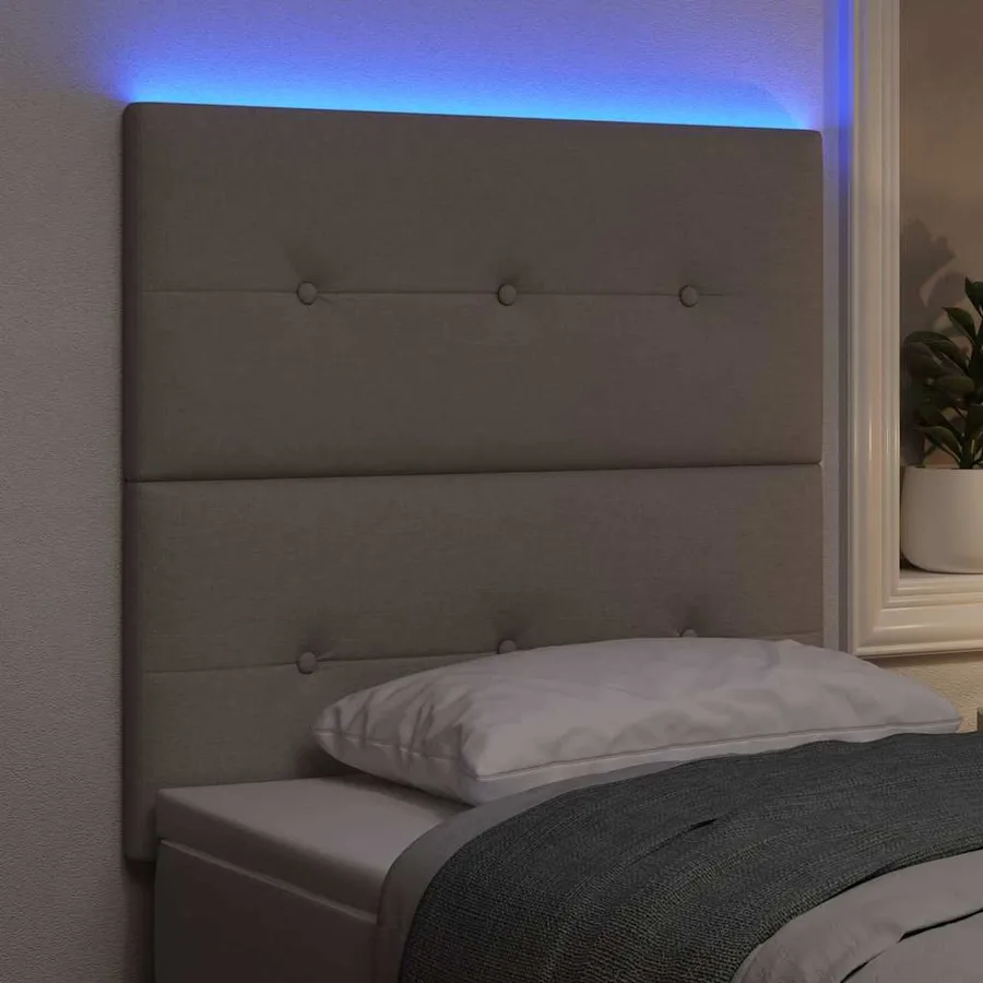 Tête de lit LED avec bandes LED Taupe 80 cm tissu - 4