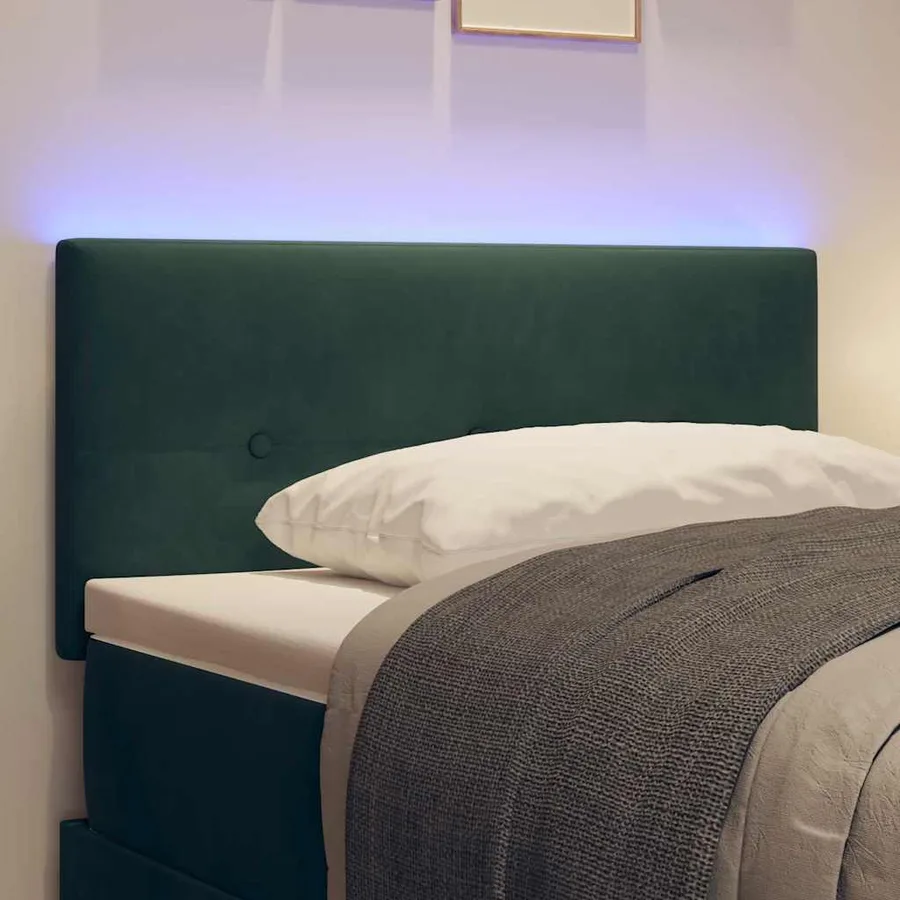 Tête de lit LED avec bandes LED Vert 80 cm Velours - 4