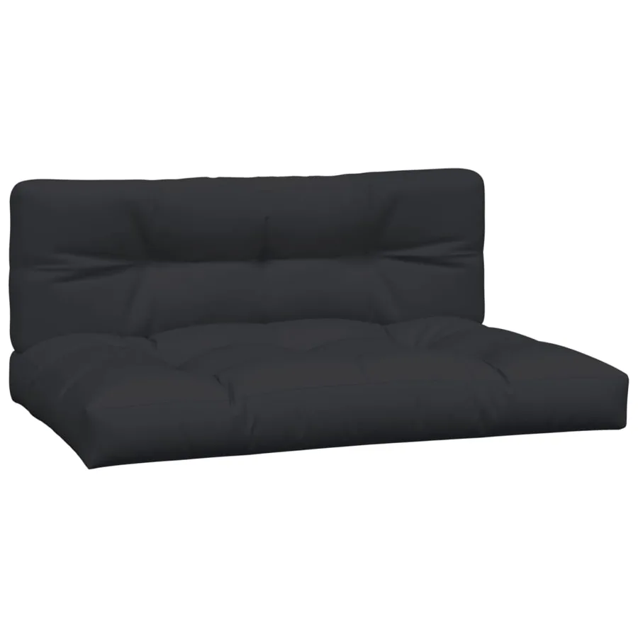 Coussins de palette lot de 2 noir tissu - 2