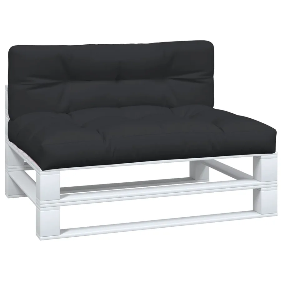 Coussins de palette lot de 2 noir tissu - 3