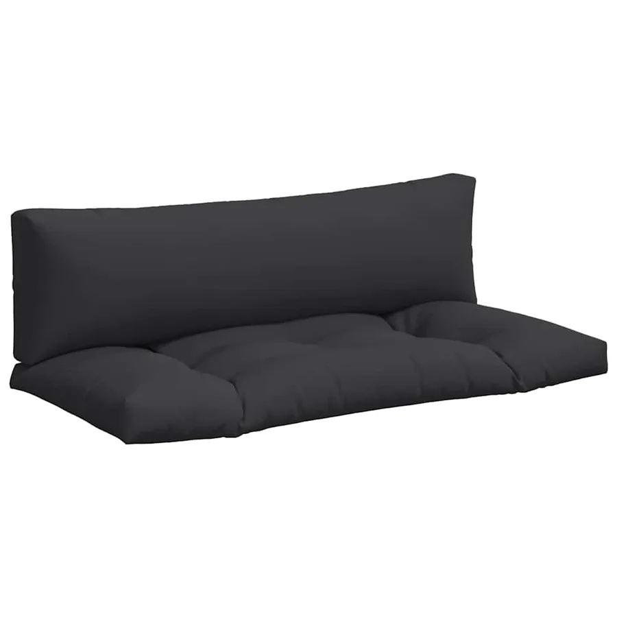 Coussins de palette lot de 2 noir tissu - 2