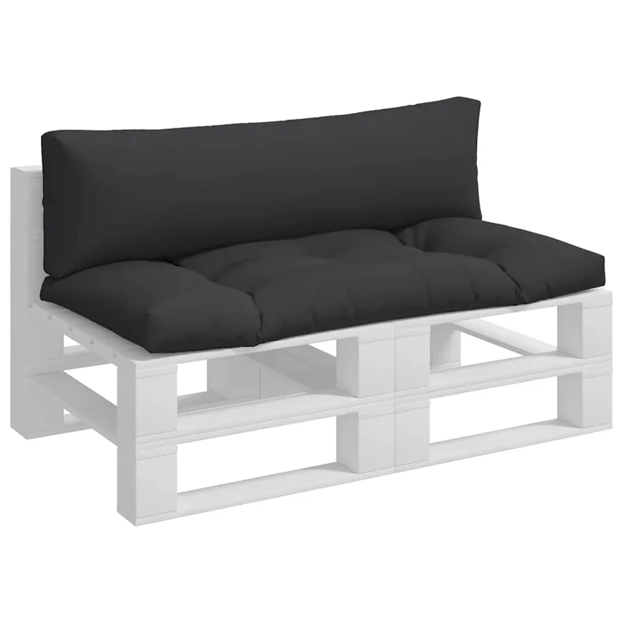 Coussins de palette lot de 2 noir tissu - 3