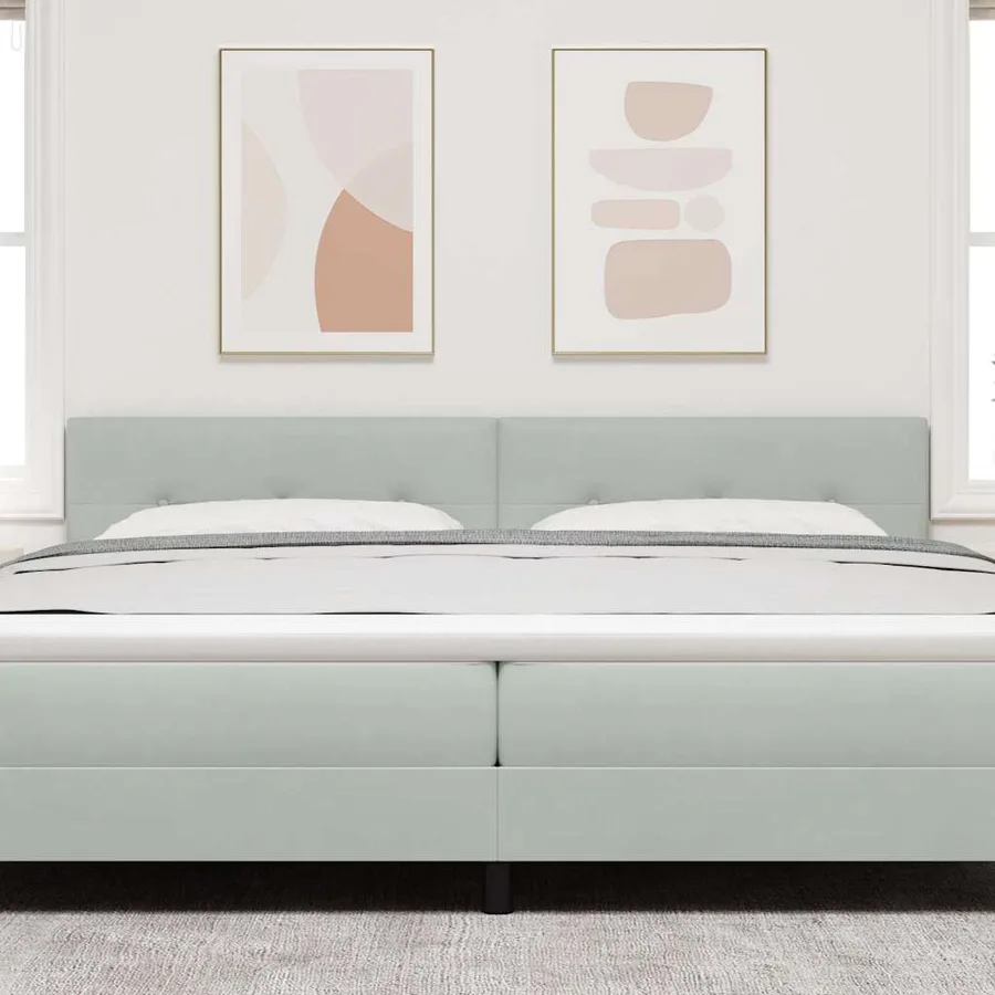 Tête de lit LED avec bandes LED Gris clair 200 cm Velours - 3