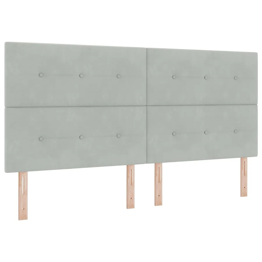 Tête de lit Gris clair 200 cm Velours - 2