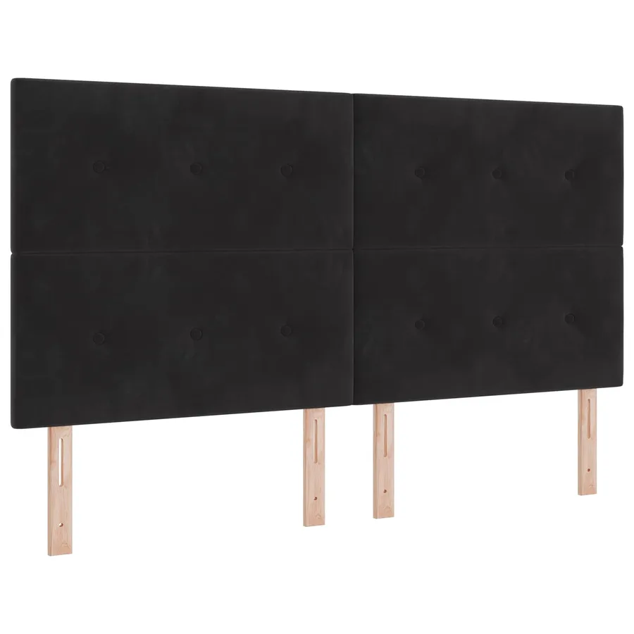 Tête de lit LED avec bandes LED Noir 180 cm Velours - 2