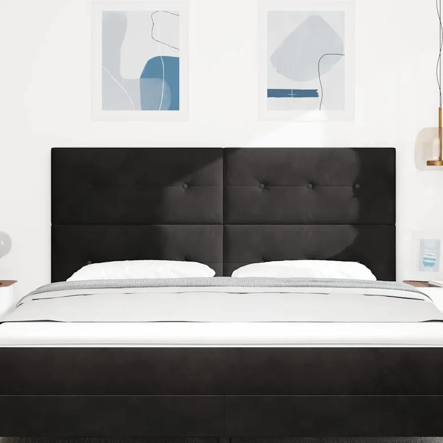 Tête de lit LED avec bandes LED Noir 180 cm Velours - 3