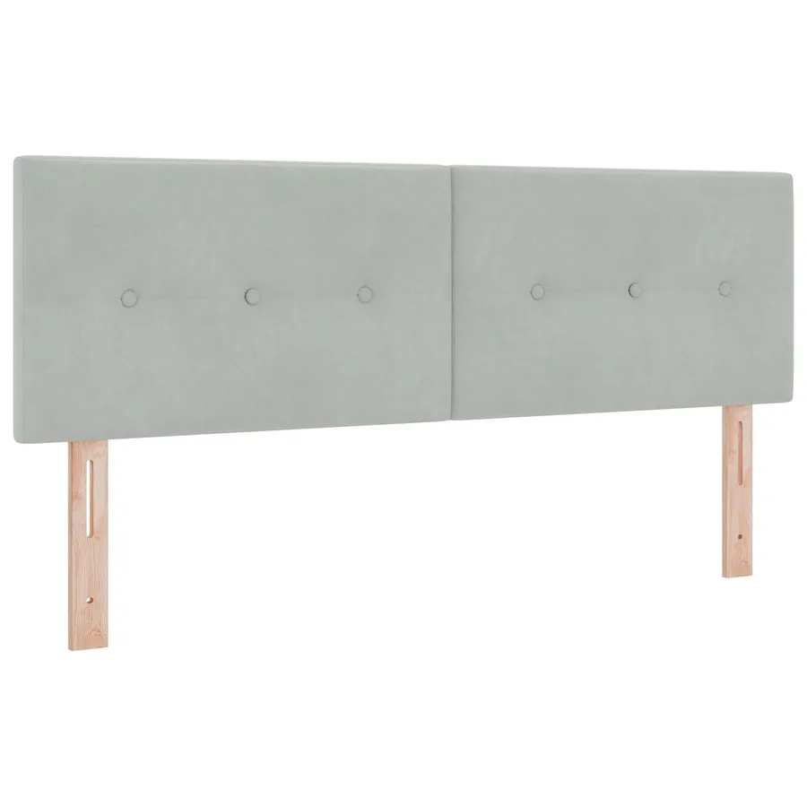 Tête de lit LED avec bandes LED Gris clair 160 cm Velours - 2