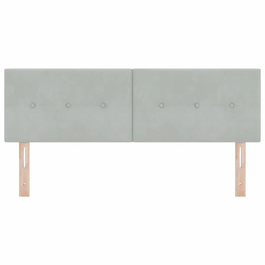 Tête de lit LED avec bandes LED Gris clair 160 cm Velours - 5