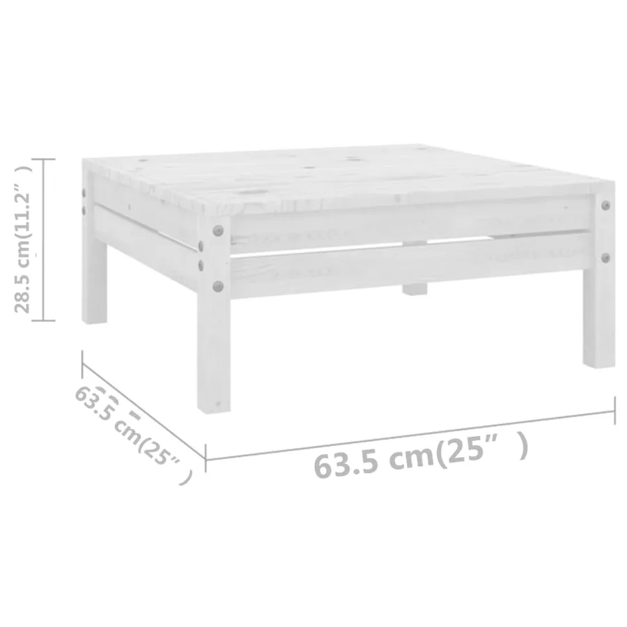 Salon de jardin 12 pcs Bois de pin massif Blanc - 8