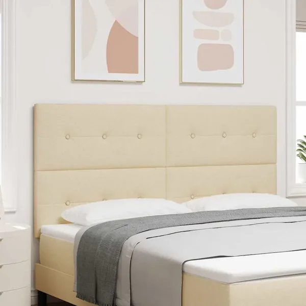 Tête de lit réglable en hauteur Crème 180 cm tissu