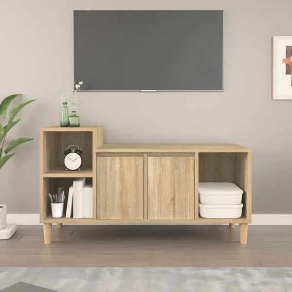 Meuble TV Chêne sonoma 100x35x55 cm Bois d'ingénierie