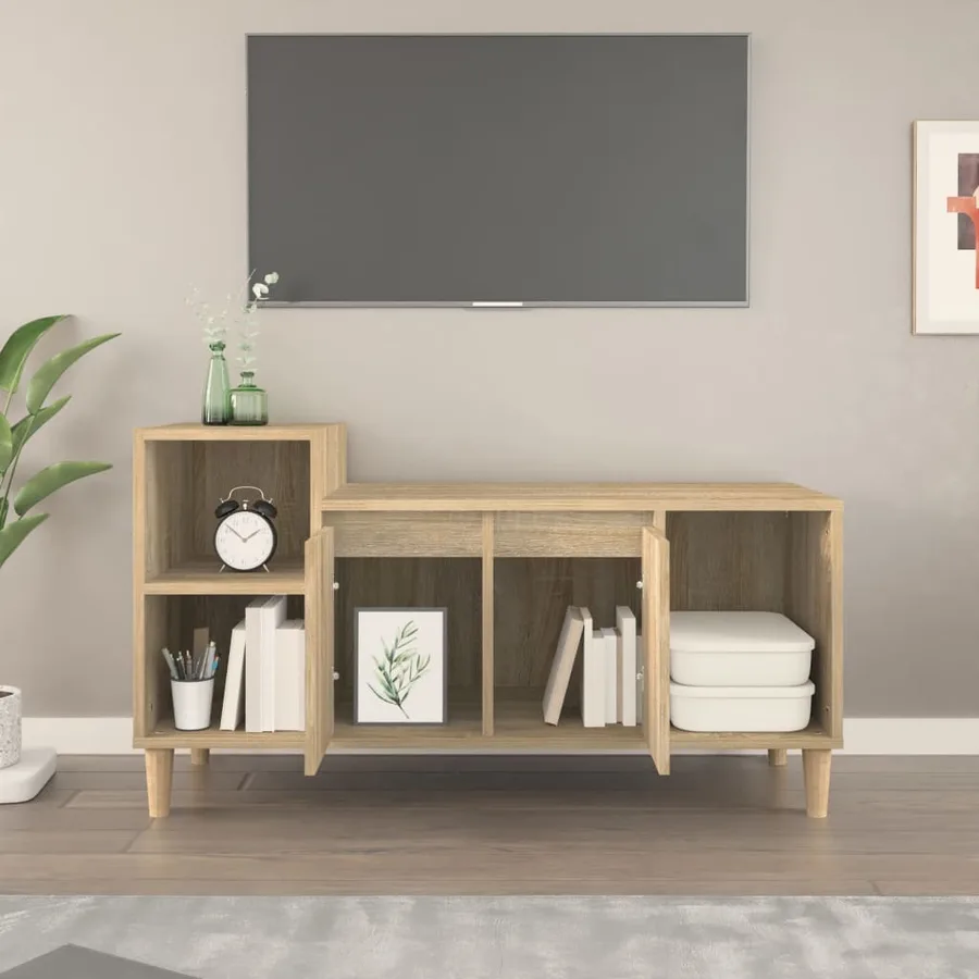 Meuble TV Chêne sonoma 100x35x55 cm Bois d'ingénierie - 3