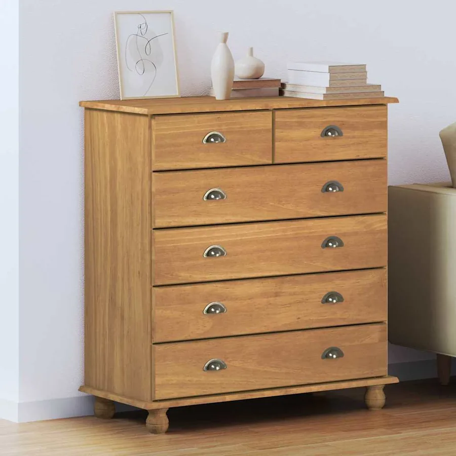 Commode ASKIM Marron 91 x 40 x 95,5 cm Bois de pin massif
