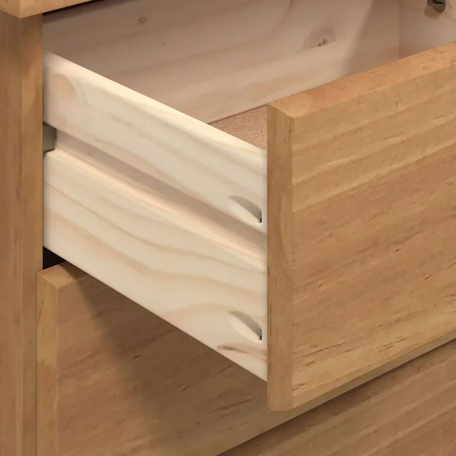 Commode ASKIM Marron 91 x 40 x 95,5 cm Bois de pin massif - 9