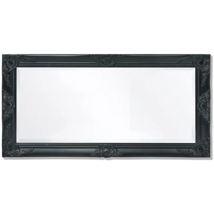 Miroir mural style baroque 100x50 cm noir - 5