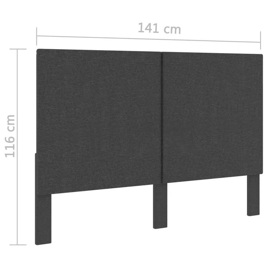 Tête de lit Gris foncé Tissu 140x200 cm - 6