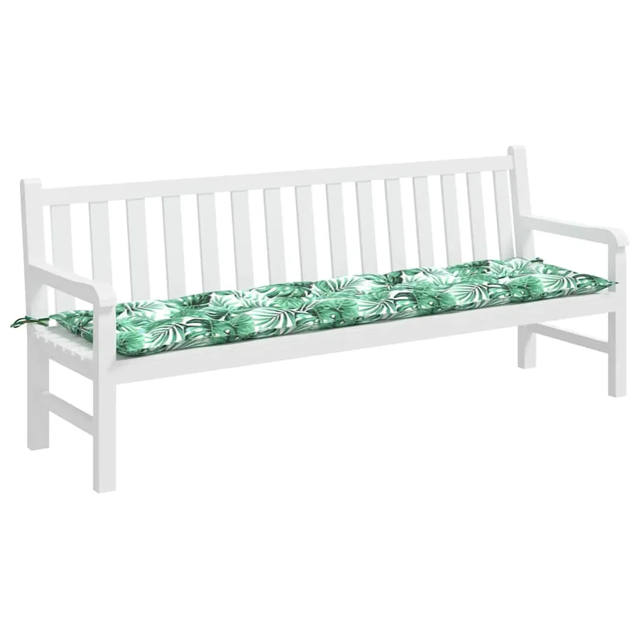 Coussin de banc de jardin à motif de feuilles 200 x 50 x 7 cm tissu Oxford - 3