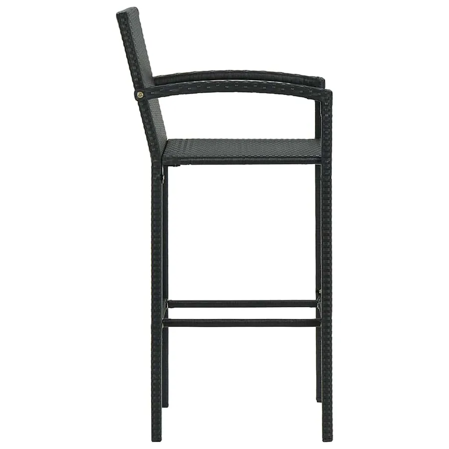 Ensemble de bar de jardin 5 pcs Résine tressée Noir - 9