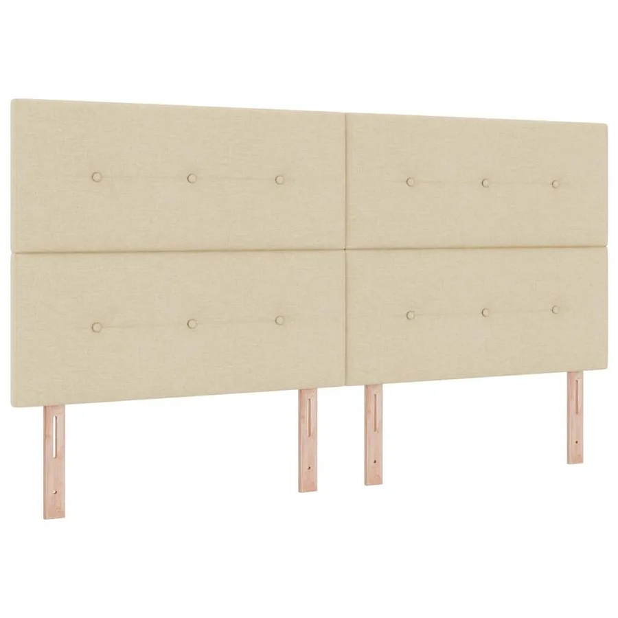 Tête de lit réglable en hauteur Crème 200 cm tissu - 2