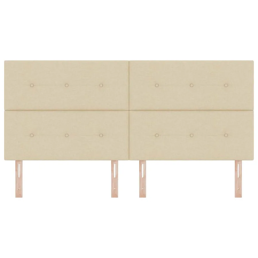 Tête de lit réglable en hauteur Crème 200 cm tissu - 4