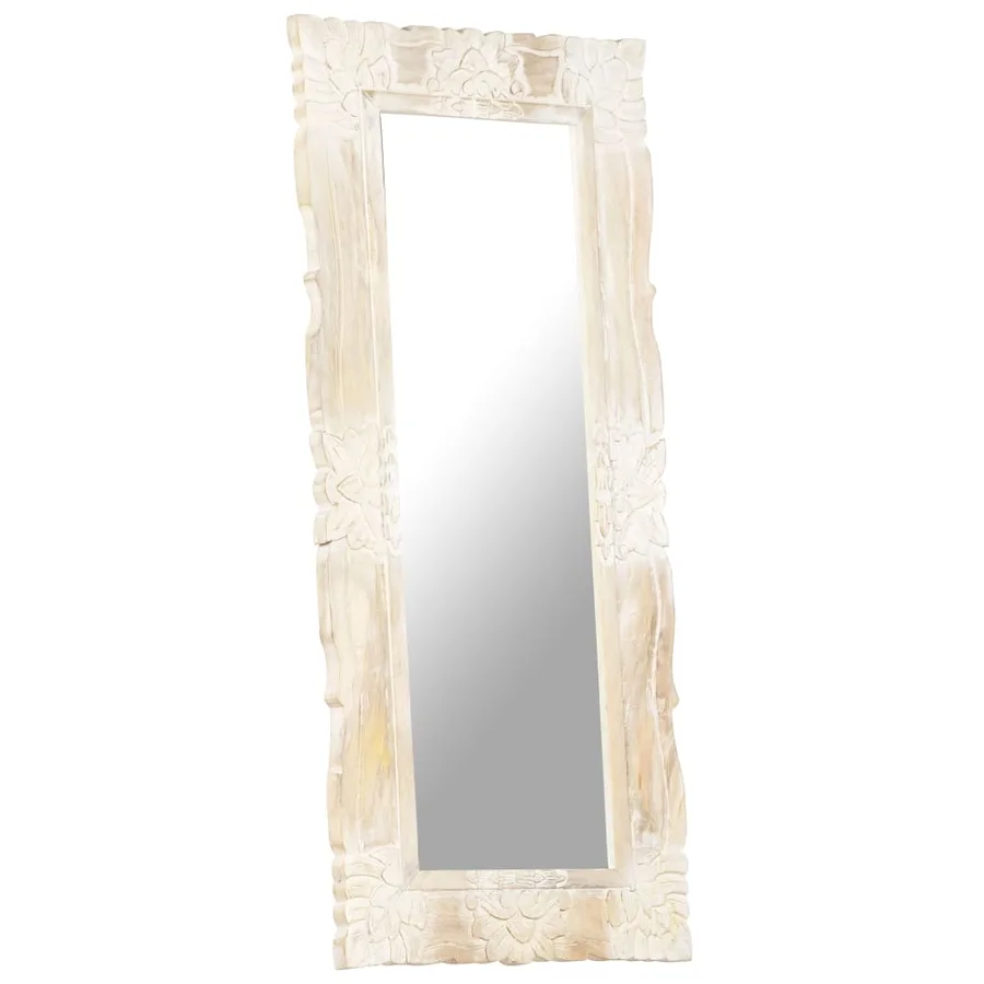 Miroir Blanc 110x50 cm Bois de manguier massif - 10
