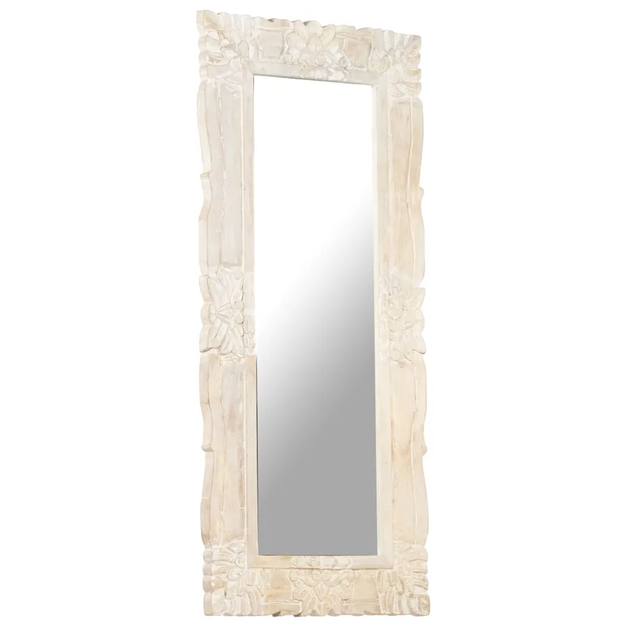 Miroir Blanc 110x50 cm Bois de manguier massif - 7