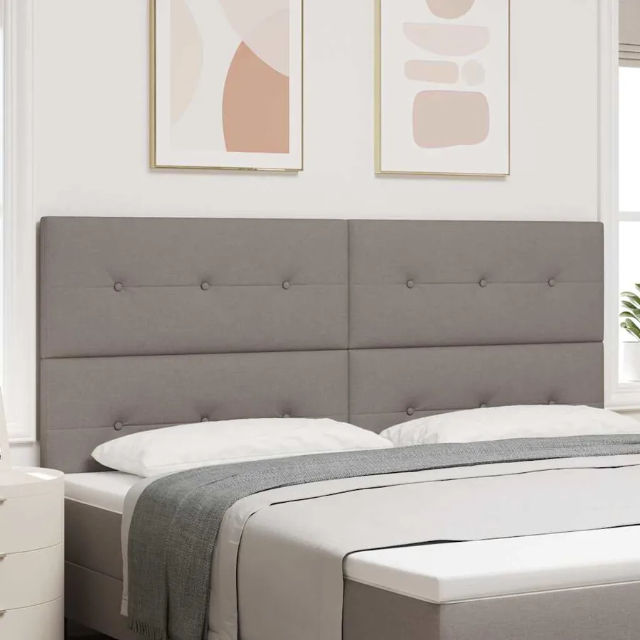 Tête de lit LED avec bandes LED Taupe 200 cm tissu