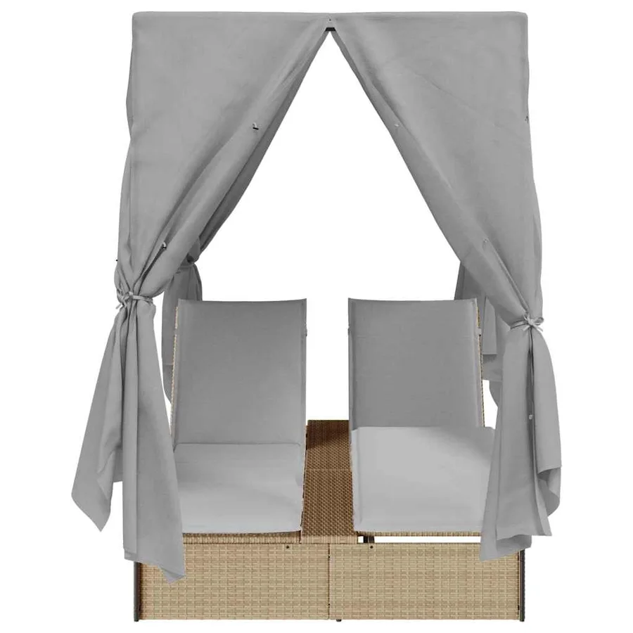 Transat double Réglable Gris 205 x 129 x 200 cm polyrotin - 5