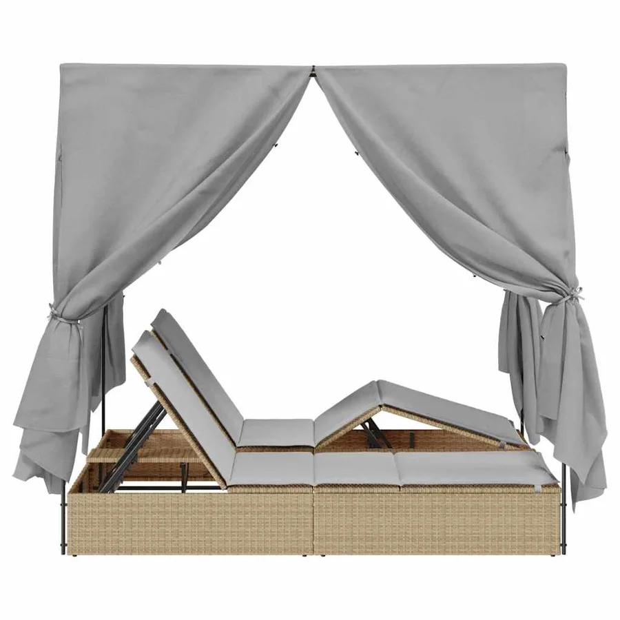 Transat double Réglable Gris 205 x 129 x 200 cm polyrotin - 6
