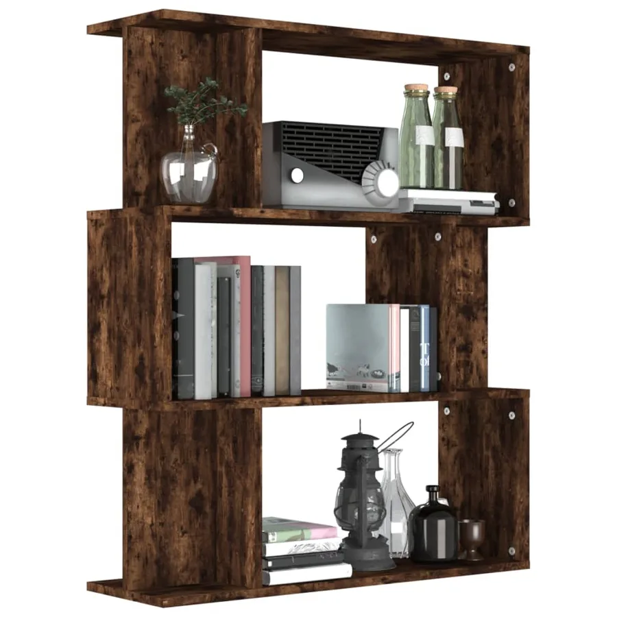 Bibliothèque/Cloison Chêne fumé 80x24x96 cm Bois d'ingénierie - 4