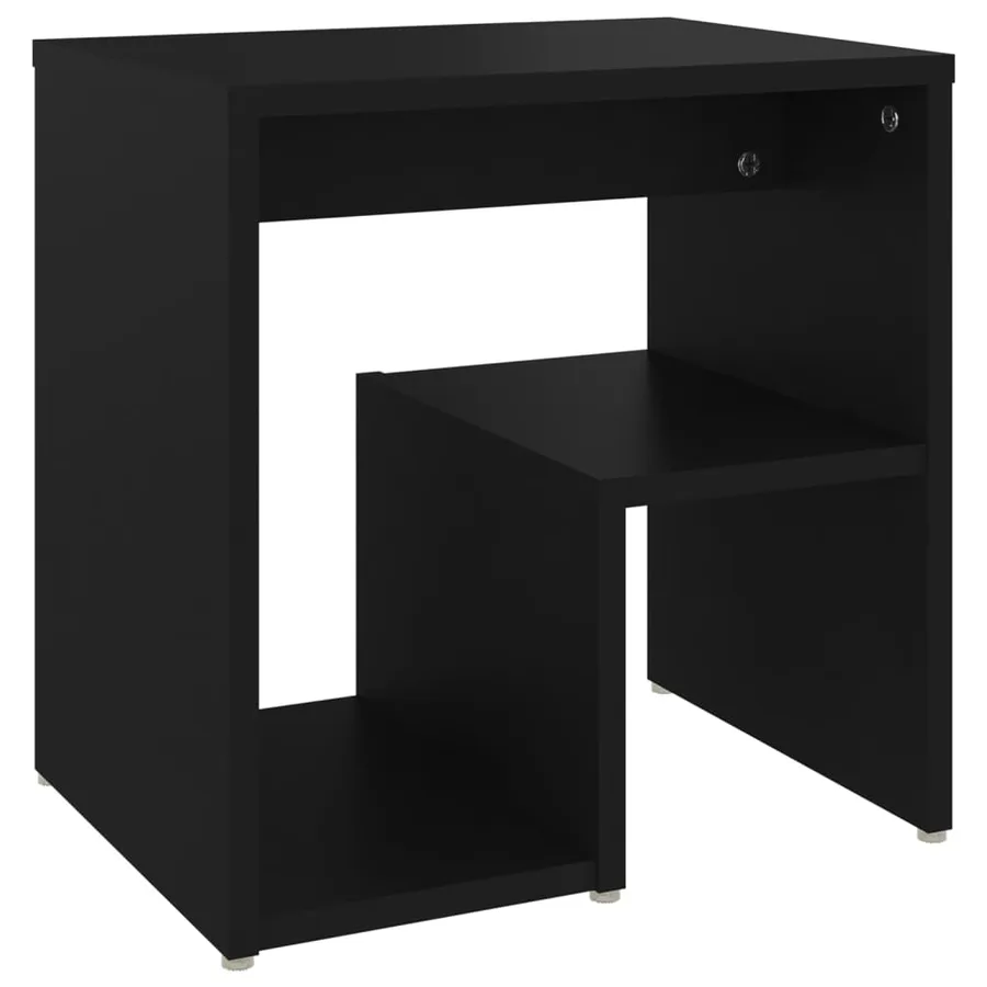 Table de chevet noir 40x30x40 cm bois d'ingénierie - 2
