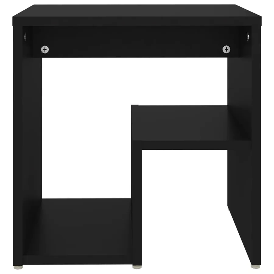 Table de chevet noir 40x30x40 cm bois d'ingénierie - 3
