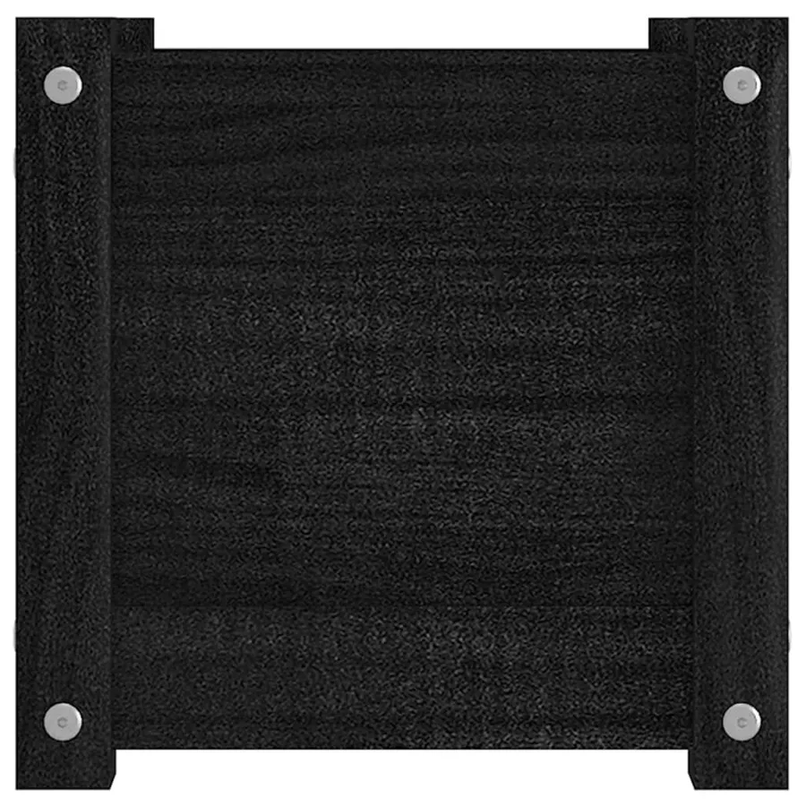 Jardinières d'extérieur 2 pcs Noir 31x31x31 cm Bois de pin - 6