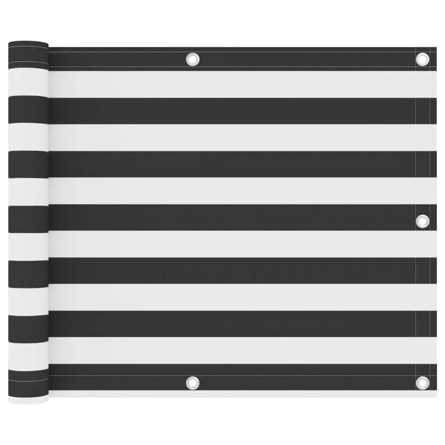 Écran de balcon Anthracite et blanc 75x500 cm Tissu Oxford