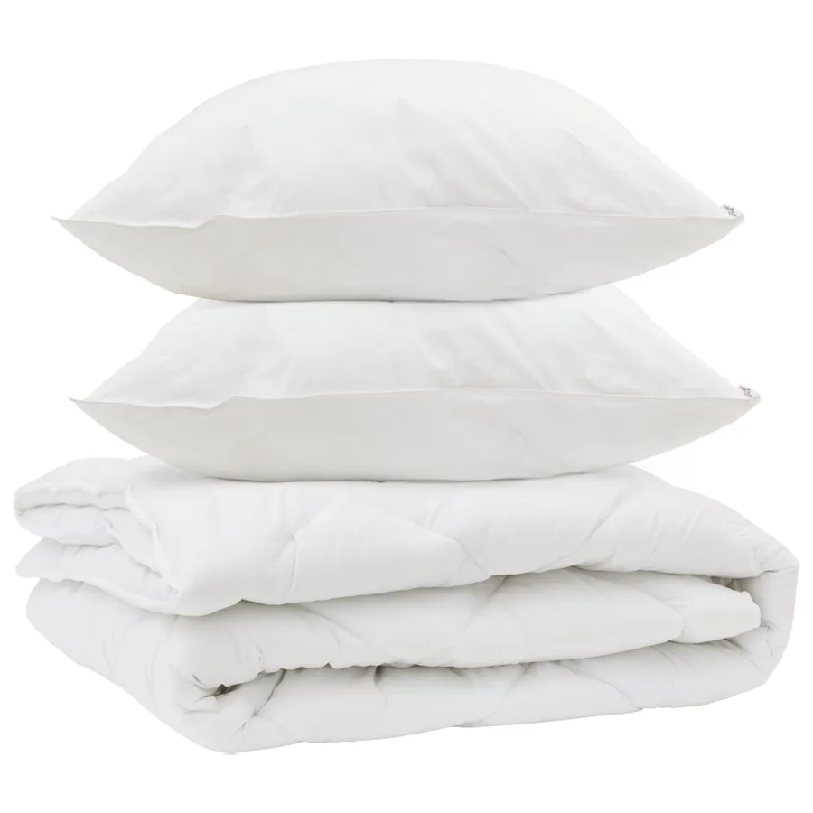 Duvet toutes saisons avec oreiller 3 pcs Blanc Microfibre - 2