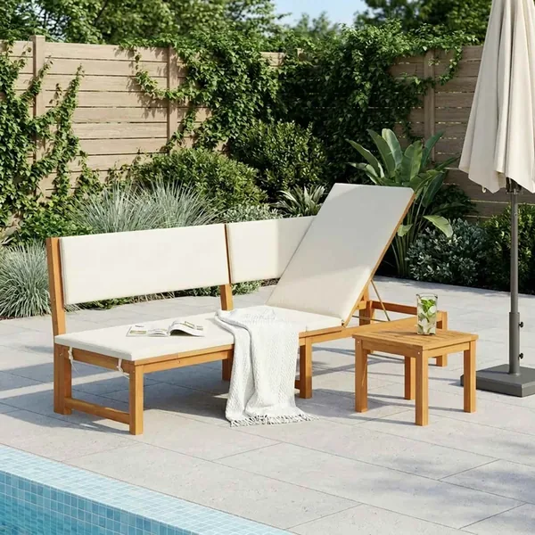 Transat Huile Naturelle 200 x 57 x 75cm Bois d'acacia massif
