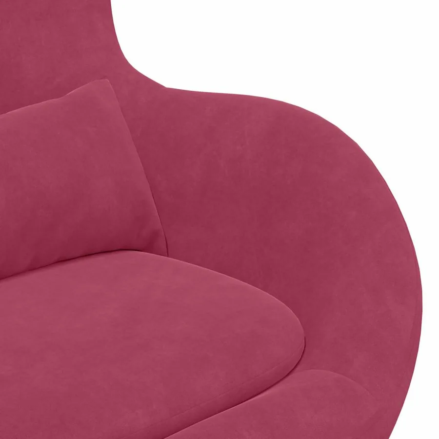 Fauteuil œuf Bordeaux 63 x 73 x 90 cm Velours - 7