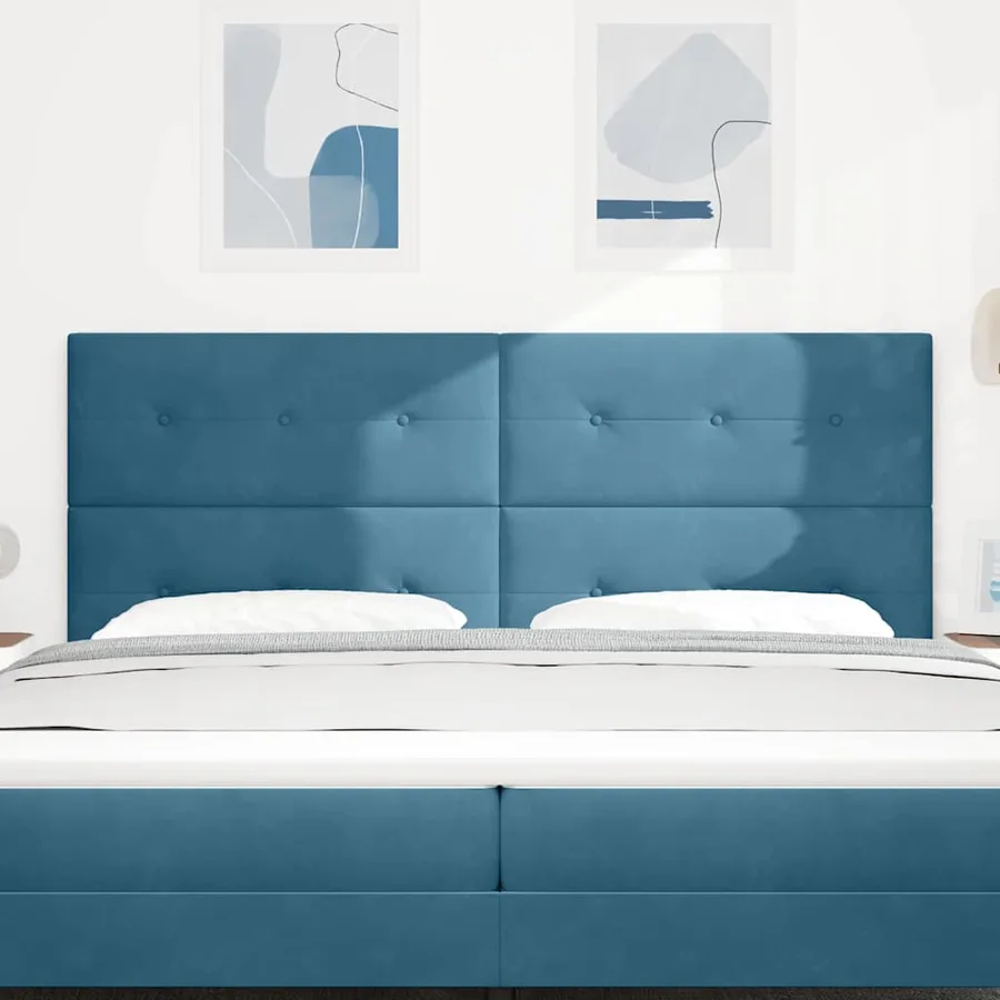Tête de lit Bleu foncé 200 cm Velours - 3