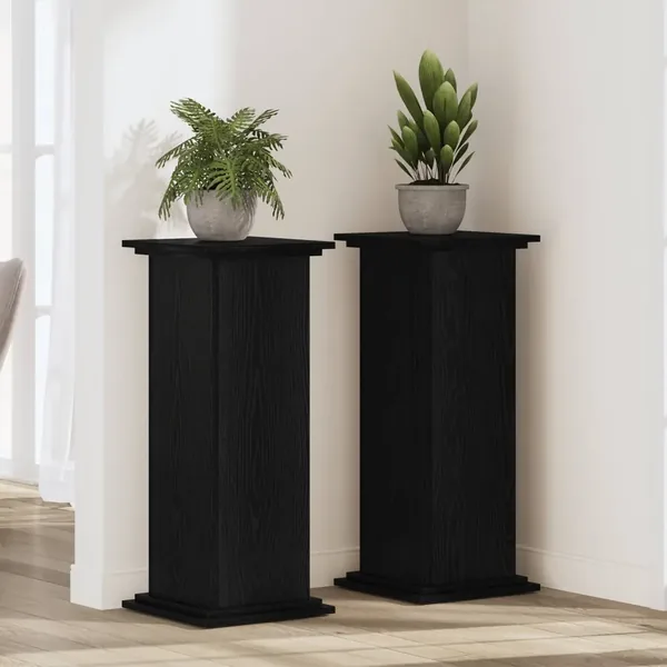 Support de Plante Chêne noir 33 x 33 x 100 cm Bois d'ingénierie