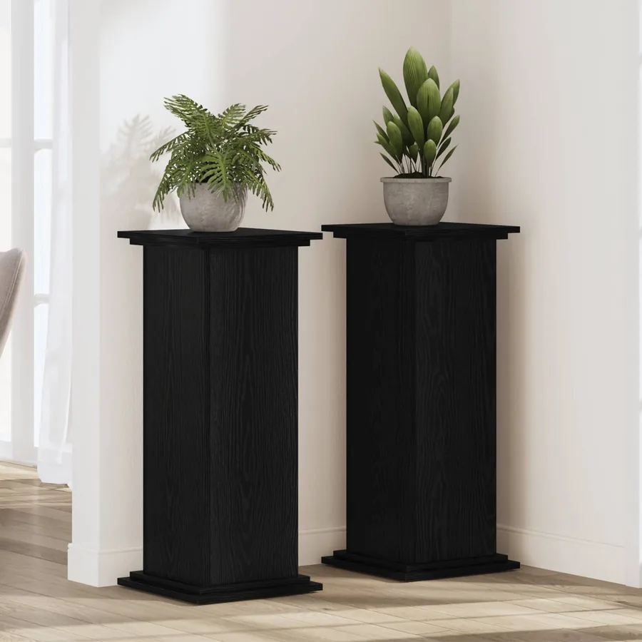 Support de Plante Chêne noir 33 x 33 x 100 cm Bois d'ingénierie